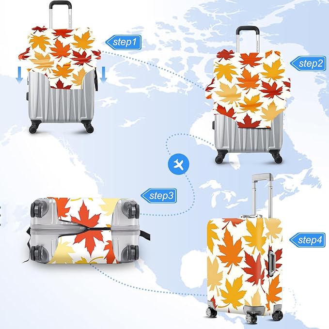 ANNA QUEEN Travel Luggage Cover Suitcase Protector Suitcase Cover Anti-Scratch,Stretchable Bag Cover Washable Durable Polyester with Elastic Hem with Zipper Closure