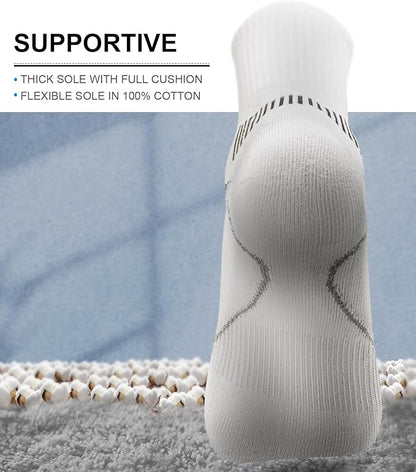 BULLIANT Compression Socks for Men 6Pairs, Athletic Crew Socks Cushioned For Men Sports Running-Arch Support