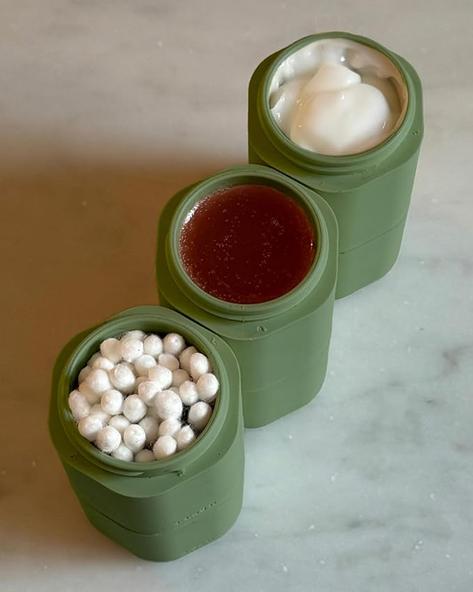 Cadence Extender - Add On to Any Flex Magnetic Containers with Lids,Extension to Travel Bottles for Toiletries - Carry On Travel Essentials For Women/Men - Adds Additional 1.43 fl oz - 3pk, Eucalyptus