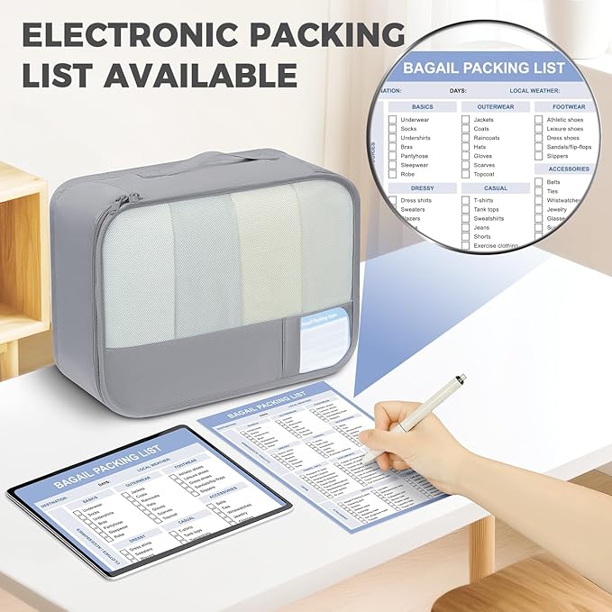 BAGAIL 9 Set Packing Cubes Luggage Packing Organizers for Travel Accessories