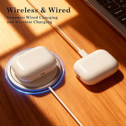 Wireless Charging Case for AirPods Pro 2nd & 1st Generation, Replacement Case Lightning Port Compatible with AirPods 1 2 Gen, Bluetooth Sync Button, Fast Pairing with Audio Alerts (No Earbuds)