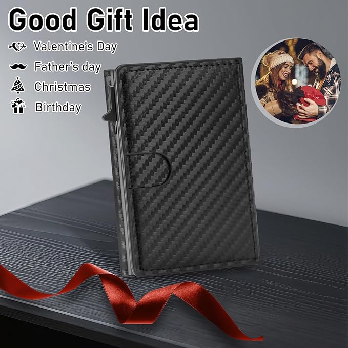 Business Card Holder Minimalist Wallet for Men Rfid Credit Card Holder Slim Wallet With Money Clip Carbon Fiber Wallets for Men