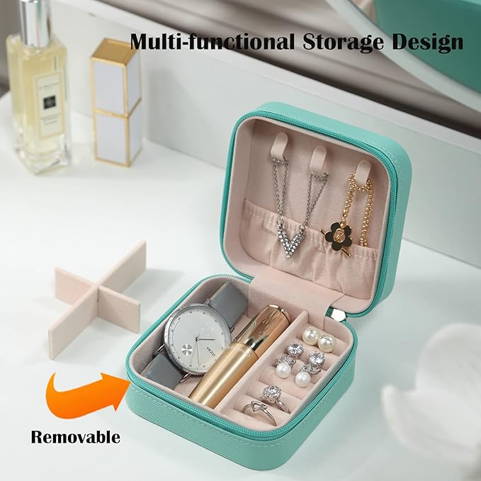 Travel Jewelry Case Bridesmaid Gifts Box,6 Pack Small Jewelry Box Mini Jewelry Organizer,PU Leather Portable Earring Storage Box for Women Girls Bridesmaid Proposal Gifts