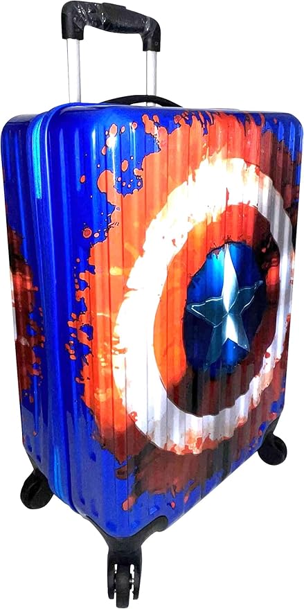 Fast Forward Kids Licensed Hard-Side 21” Spinner Luggage Lightweight Carry-On Suitcase (Captain America)
