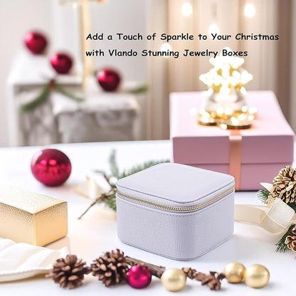 Vlando Travel Jewelry Box Organizer - 6 Small Velvet Zipped Pouches Pockets for Jewelries Necklaces Rings Earrings Sorting Storage, Lilac Purple