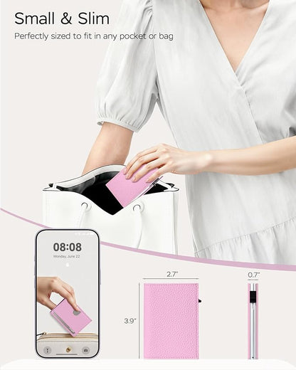 Women's Small Wallet - Sleek & Secure - RFID Blocking Compact Wallet with Slim Lightweight Pop Up Credit Card Holder, Premium Leather Capacity 11+ Cards Plus Cash & ID, Gift for Her