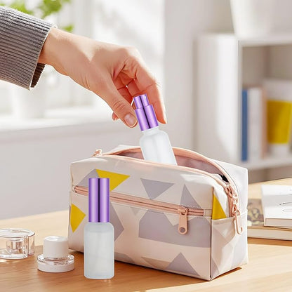 Roshtia 30 Pcs 1 oz/ 30 ml Purple Glass Spray Bottle Refillable Perfume Atomizer Clear Decorative Empty Bottles with Fine Mist Sprayer Pump for Face Body Travel