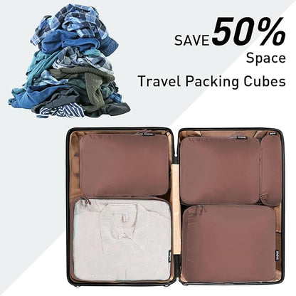 Bagail Ultralight Compression Cubes 7 Set - 3 Packing Cubes, 3 Organizers, and 1 Shoe Bag