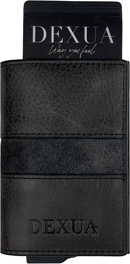 Mens Wallet, Premium Leather Slim Wallet, RFID Blocking Pop-Up Card Holder, Extra Credit Card Slots, Cash Slot, Magnetic Closure, Christmas Gift Ready Gift Box Included