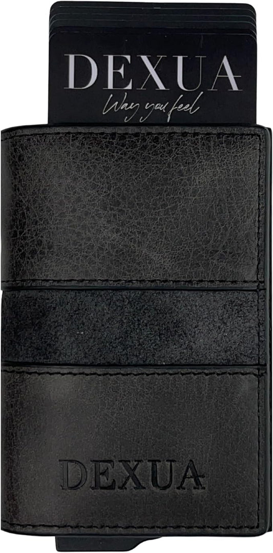 Mens Wallet, Premium Leather Slim Wallet, RFID Blocking Pop-Up Card Holder, Extra Credit Card Slots, Cash Slot, Magnetic Closure, Christmas Gift Ready Gift Box Included