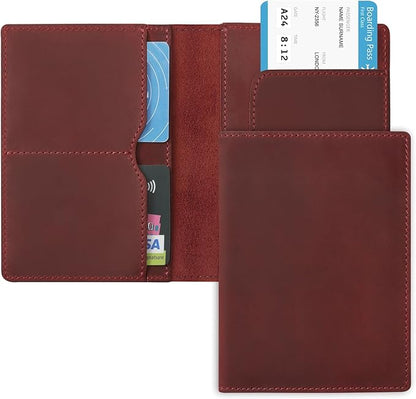 Jack&Chris Leather Passport Holder, Handmade Passport cover, Travel Wallet Cover Case for Men and Women, Leather Travel Documents Organizer Protector, JC107