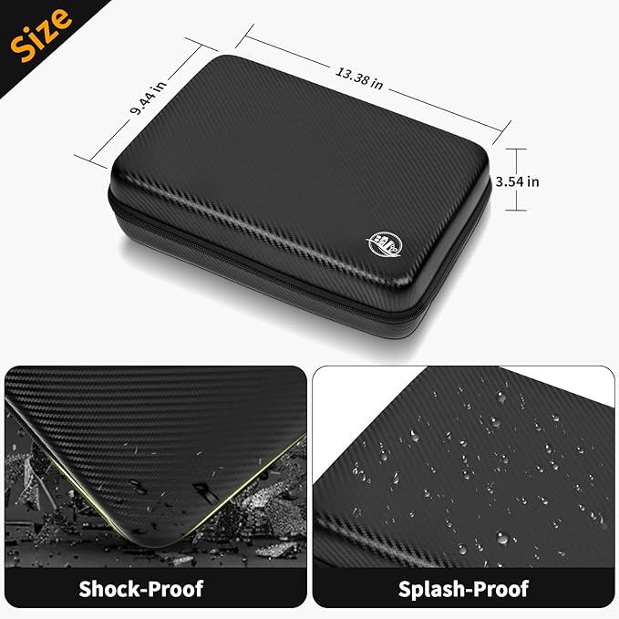 Boobowl Hard Travel Case for Hair Clippers, Hair Cutting Barber Supplies Organizer Bag, Trimmer Storage Holder for Ufree/for Wahl/for Andis Men Razor Guard Grooming Kits -Black