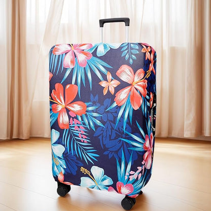WUJIAONIAO Travel Luggage Cover Baggage Suitcase Cover Protector Skins 18-32 Inch (Flower, XL (for 29-32 inch luggage))