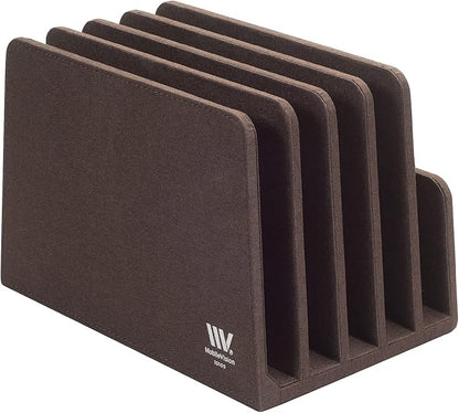MobileVision Multi Device Stand & Organizer for Smartphones, Tablets and Laptops, Executive Dark Brown, 5 Slots