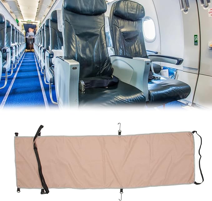 Ergonomic Adjustable Foot and Heel Hammock Cover, Comfort Airplane Footrest, Adjustable Portable Air Plane Flying Travel Foot Rest for Outdoor Travel Bus (Khaki)