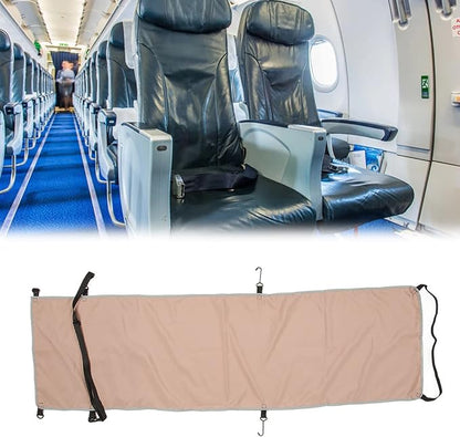 Ergonomic Adjustable Foot and Heel Hammock Cover, Comfort Airplane Footrest, Adjustable Portable Air Plane Flying Travel Foot Rest for Outdoor Travel Bus (Khaki)