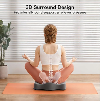 Seat Cushions for Office Chairs - Pressure Relief Seat Cushion - Car Seat Cushions for Pressure Relief, Tailbone Pain, Sciatica & Back Pain Relief for Office Chairs (Grey)