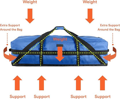 Fitdom 106L 45" Heavy Duty Extra Large Duffle with Upgrade Zipper, Durable & Water Resistant. Perfect as Camping Travel Storage Tent Storage Sports Equipment Bag For Coaches & More