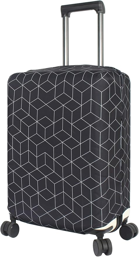 HYPER VENTURE Washable Luggage Cover - Fashion Suitcase Protector Fits 31-32 Inch Luggage (Black Maze, XL)