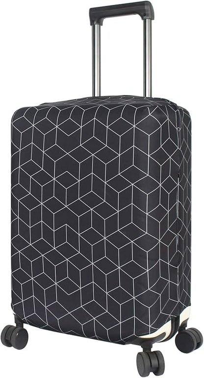 HYPER VENTURE Washable Luggage Cover - Fashion Suitcase Protector Fits 31-32 Inch Luggage (Black Maze, XL)