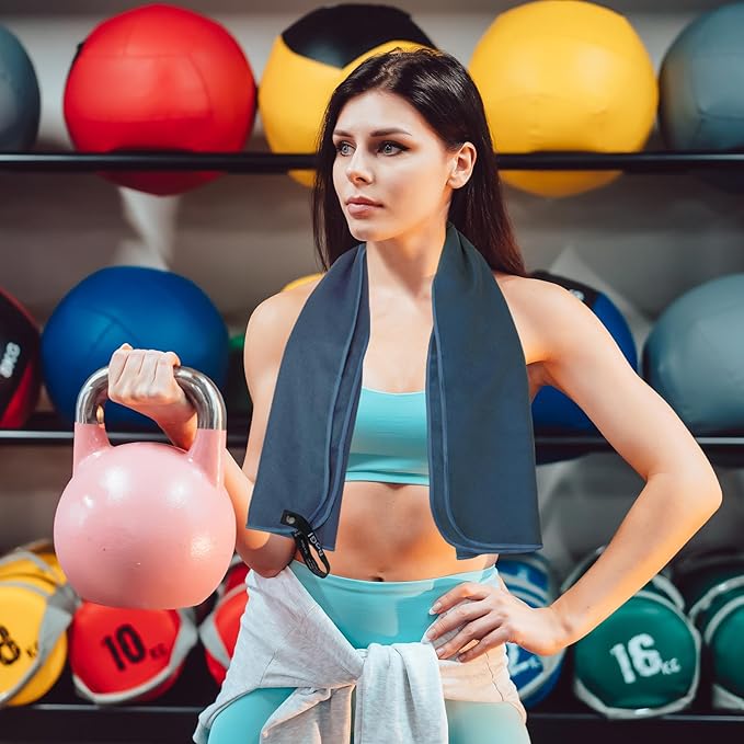 BOGI Microfiber Travel Sports Towel-Quick Dry Travel Towel,Soft Lightweight Absorbent Compact for Camping Gym Beach Bath Yoga Swimming Backpacking (L:60''x30''+16''x16''-AGreen)