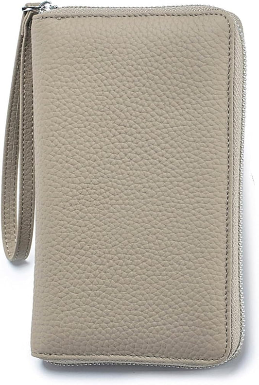 Leather Travel Wallet, RFID passport wallet for travel, with Zippered Pocket and Cash Slot, for Secure Traveling and Documentation Organizer (Eephant Grey)