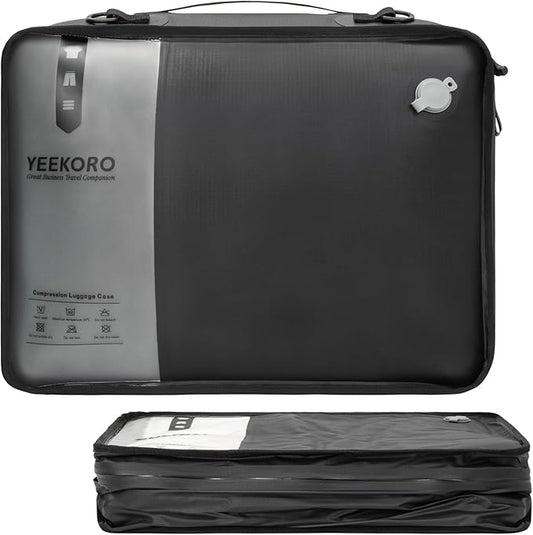 Compression Packing Cubes for Travel, Vacuum Bags for Business Trip, Professional IP67 Reusable Packing Cubes for 20 inch Suitcases, Organizer Bags for Luggage for Women & Men(1 PACK, No Pump)