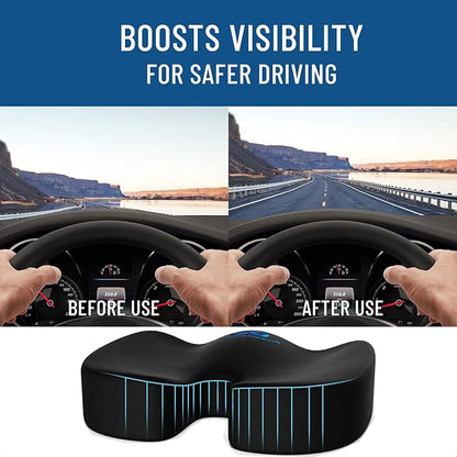 Everlasting Comfort Doctor Recommended Memory Foam Seat Cushion for Office Chairs & Car - Ergonomic Office Desk Accessories - Cushions for Tailbone Pain Relief, Sciatica & Back Support Pillow