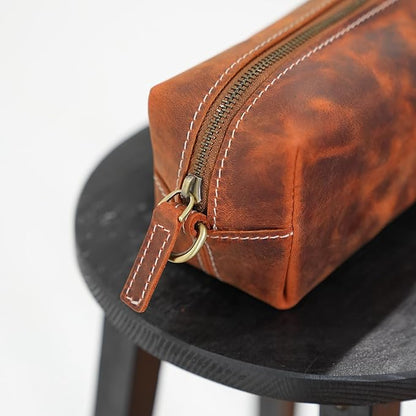 For the Man Who Has Everything - Personalized Leather Toiletry Bag for Men - Custom Dopp Kit with Monogram - Shaving & Travel Bag - Engraved Gift for Groomsmen, Dad, Husband, Anniversary