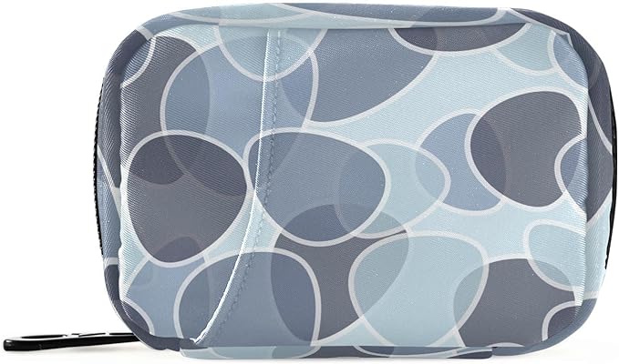 Pill Organizer Box Case Weekly Travel Pill Container Cute Pill Holder 7Day Vitamin Organizer Pill Dispenser Sorter Planner Storage Small Compact Blue Abstract Leaves14