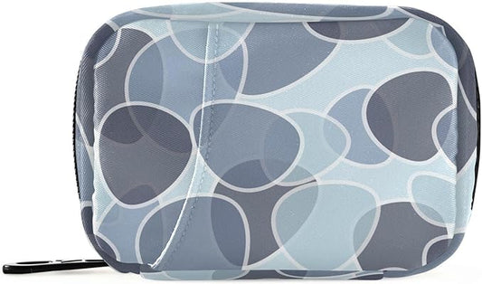 Pill Organizer Box Case Weekly Travel Pill Container Cute Pill Holder 7Day Vitamin Organizer Pill Dispenser Sorter Planner Storage Small Compact Blue Abstract Leaves14