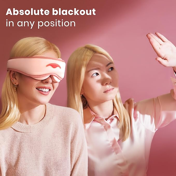 Manta Silk Mask - 100% Blackout Silky Sleep Mask, 22 Momme Premium Silk Eye Mask for Deep Sleep, Breathable & Machine Washable (Pink)