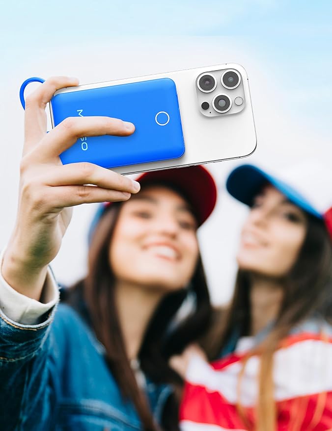 miisso 10000mAh Compatible with iPhone 15/16/17 and Android, Slim Portable Charger with Built in Cable, Power Bank Travel Charger External Battery Pack for Phone, 3 Output USB Type C Cord, Deep Blue