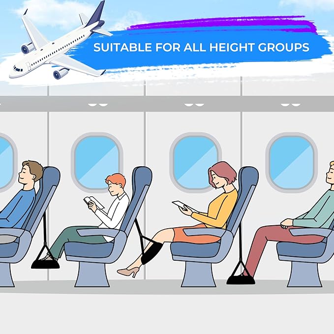 No Collapse Airplane Foot Hammock, Foldable Bamboo Base Foot Hammock for Plane Travel with Interval Sponge, Portable Desk Foot Hammock, Airplane Travel Essentials