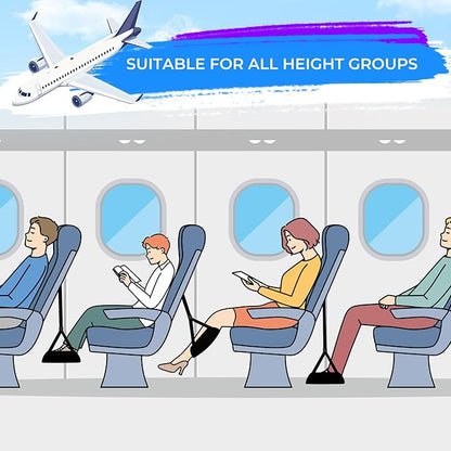 No Collapse Airplane Foot Hammock, Foldable Bamboo Base Foot Hammock for Plane Travel with Interval Sponge, Portable Desk Foot Hammock, Airplane Travel Essentials