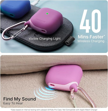 Catalyst Waterproof Case for AirPods 4 - Drop Protection for Apple AirPods 4th Generation with Carabiner, Wireless Charging Silicone Cover for Apple AirPods 4 Case for Women and Men