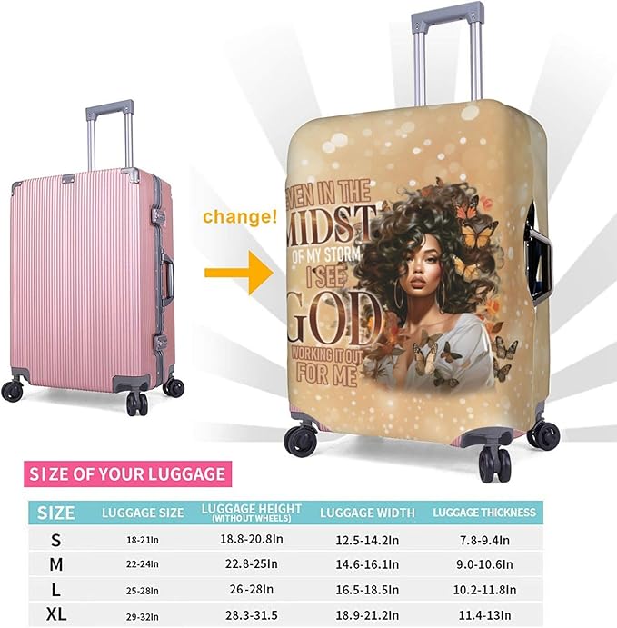 Luggage Covers for Suitcase - Washable Suitcase Protector - Anti-scratch - Medium (22-24 inch) - Floral Pattern