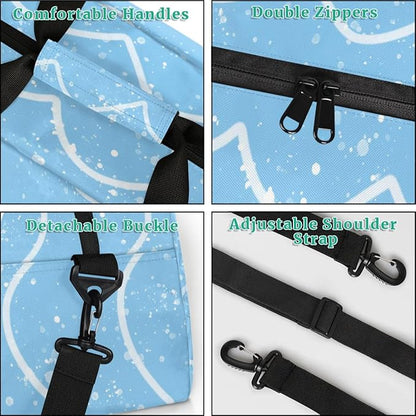 Personalized Duffel Bag for Kids Girls Boys, Dinosaur Wave Custom Name Gym Bag Overnight with Padded Handles Carry On Weekend Sports Travel Bag for School Practice Gymnastics Ballet