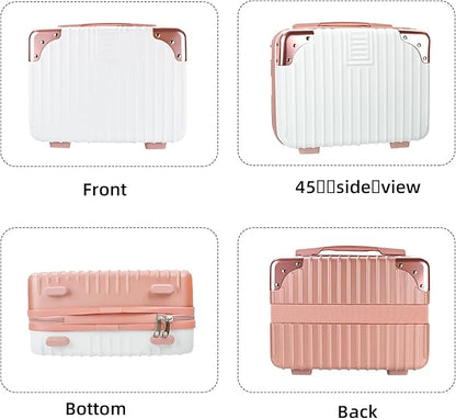 14inch Hard Shell Cosmetic Organizer Travel Train Hand Luggage Small Portable Carrying Suitcase Makeup Case Bag for Women Toiletry