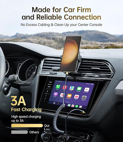 USB C Cable Fast Charging, 2Pack 3ft Coiled USB A to Type C Charge Cord for Car USB-C Charging Cable Compatible with iPhone 17/16/15/Pro/Samsung Galaxy S20 S10 Note 10 and Other USB C Devices-Gold