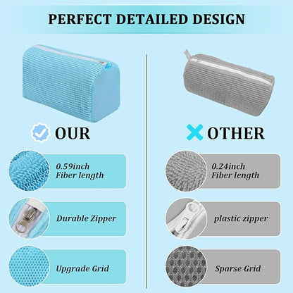 2 Pcs Shoe Washing Machine Bag Sneaker Laundry Bags For washers, Cleaned 360° Mesh Pouch Reusable & Durable Laundry Shoe Bag Side Zipper, Suitable for Washing Machine and Dryer(blue)