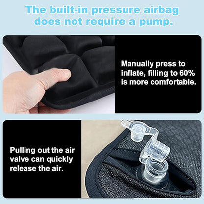 Inflatable Sondure Travel Cushion with Built-in Pump for Airplane Seat, Office Chair and Car Seat Use, Comfortable Buttock Support, Ideal for Long Haul Travel