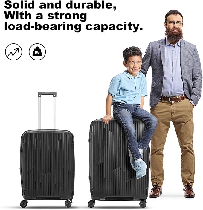 Nazhura Luggage Set, 3-Piece Hardside Suitcase Set, 20-inch Carry On, 24-inch, 28-inch Luggage