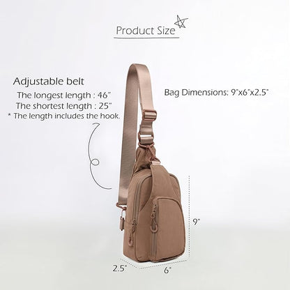 ODODOS Daily Sling Bag with Adjustable Straps Crossbody Chest Bag Lightweight Small Backpack for Casual Traveling Hiking