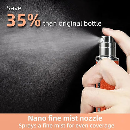 AF01RD Leather Perfume atomiser, 5ml Bottom Fill Travel Perfume Bottle, Refillable Perfume Dispenser for Women & Men (Red 5ml)