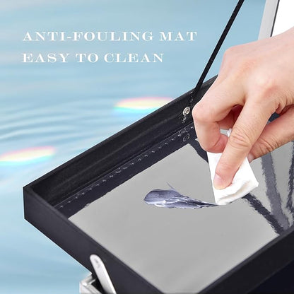 Joligrace Makeup Train Case Makeup Case Organizer Portable Cosmetic Box Storage with 2 Trays Mirror Locking with Keys Make Up Travel Case Nail Kits Traveling Makeup Box Shiny Silver