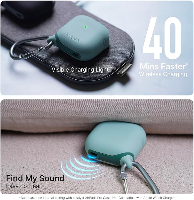Catalyst Waterproof Case for AirPods 4 - Drop Protection for Apple AirPods 4th Generation with Carabiner, Wireless Charging Silicone Cover for Apple AirPods 4 Case for Women and Men