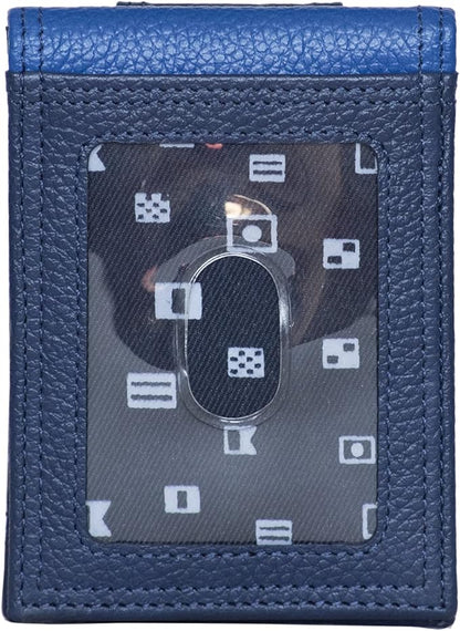 Nautica Men's Slim Wallet | Card Case | RFID Blocking | ID Window | Minimalist | Lightweight | Genuine Leather