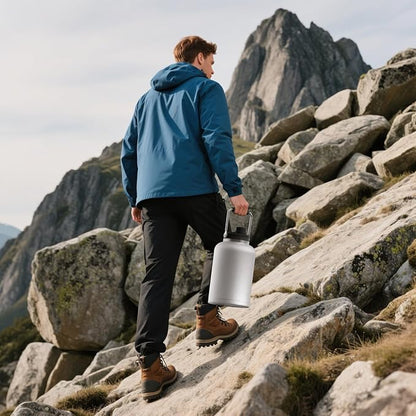 Zenbo One Gallon Jug with Straw, 128 oz Double Wall Vacuum Insulated Sports Water Bottle, Keeps Cold up to 48 Hours, Leak-Proof & Sweat-Proof Stainless Steel Water Jug for Gym, Outdoor & Camping