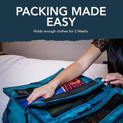 Pack Gear Hanging Suitcase Organizer - Our XL Hanging Luggage Organizer Perfectly Fits Any Suitcase - Our Packing Cubes for Travel Use Mesh Windows to Make Finding Any Outfit Easy (Green, XL)